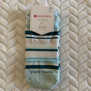 Pure Barre by Tavi Green, White, and Blue Colorful Grip Socks [Small]